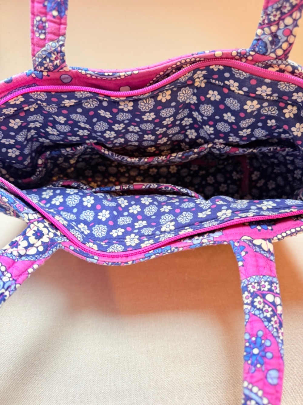 Vera Bradley Boysenberry Purple Paisley Purse Bag Tote 2011 - Picture 6 of 12